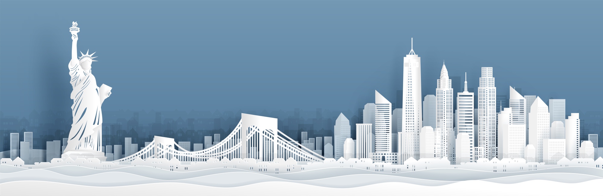 Stylized view of the New York City skyline